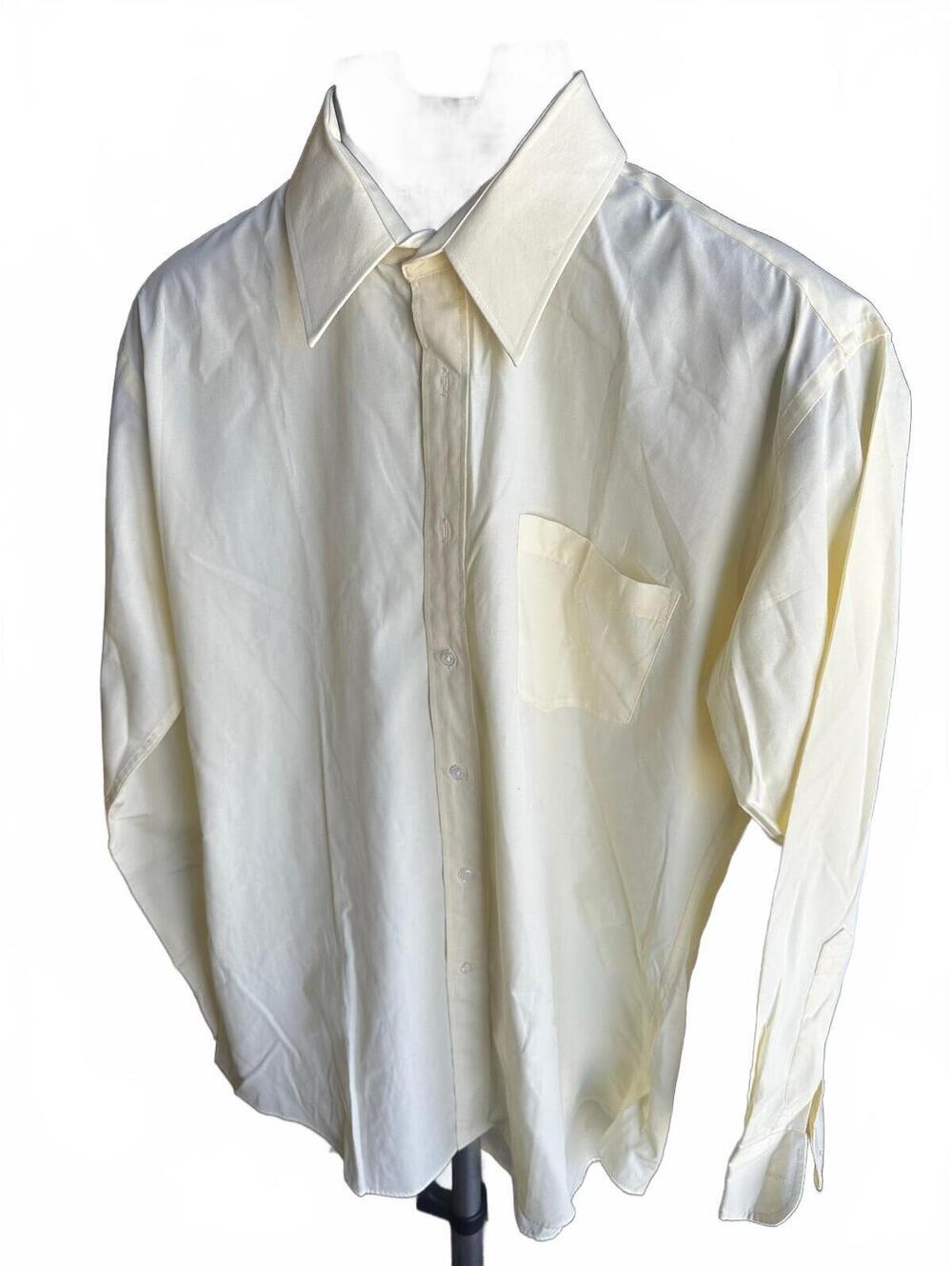 YSL Yves Saint Laurent Pale Yellow Dress Shirt 16 32/33